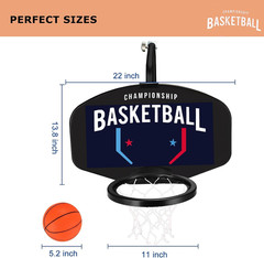 Trampoline Basketball Hoop Set with Adjustable Height, Balls & Pump Included