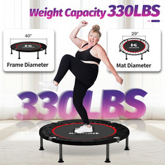 K KENSONE 40″ Mini Flodable Spring Rebounder Trampoline for Adults, Small Exerci