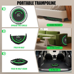 Trampoline, 40″ Mini Rebounder Trampoline for Adults/Kids with 4 Level Adjustabl