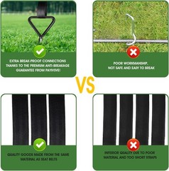 Heavy Duty Trampoline Stakes 4 Pack Ground Anchors with Straps for Wind