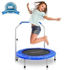 SereneLife 36″ Mini Foldable Toddler Trampoline with Handle Bar Rebounder Toy