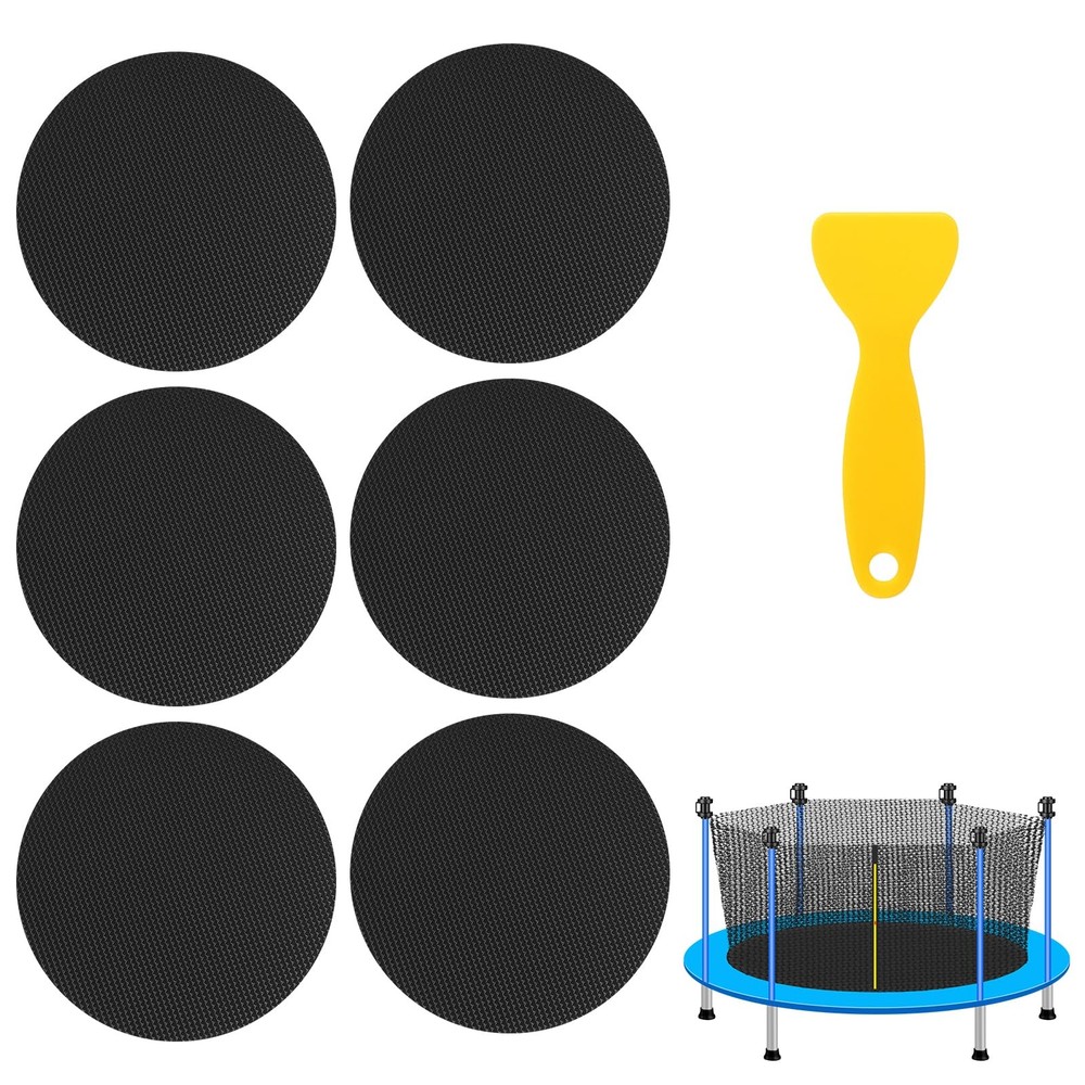 6 PCS Round Trampoline Patch Repair Kit 3.94×3.94 Inch Self-Adhesive Pad