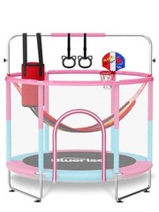 60″ Trampoline for Kids 5FT Toddler Trampolines Pink / Blue -1- 6-in-1