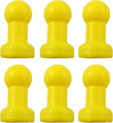 6 Pack Yellow Plastic Trampoline Pole Caps for Safety & Protection