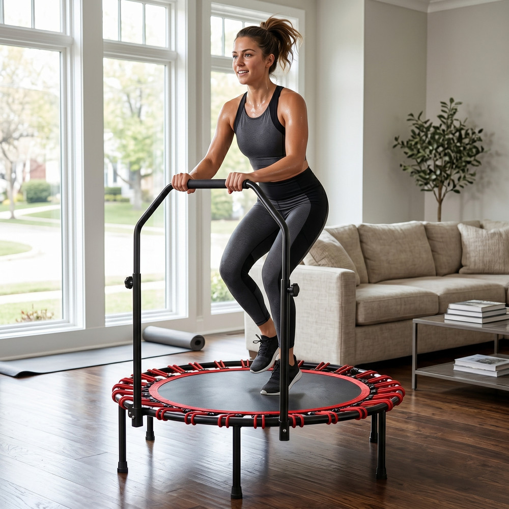 40inch Foldable Trampoline with Handle Premium Elastic Mini Rebounder Fitness