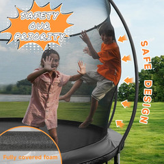 10FT 12FT 14FT 15FT 16FT Outdoor Trampoline with Enclosure Net, Heavy Duty Yard