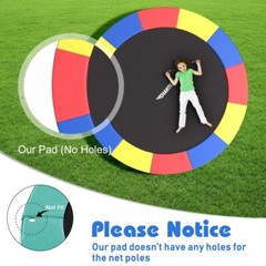 16 ft Trampoline Replacement Safety Round Protective Cover Foldable With Elastic