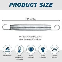 80-Pack Trampoline Springs – Stainless Steel Replacement Set