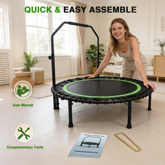 40″ Mini Rebounder Trampoline for Adults with Handle, Foldable Mini Trampoline w