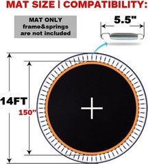 Reinforced UV-Resistant Trampoline Mat for 14 ft Frames – Includes Gloves & Hook