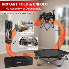 Foldable Mini Trampoline — One-Step Fold & Open, 42″ Rebounder Trampoline for