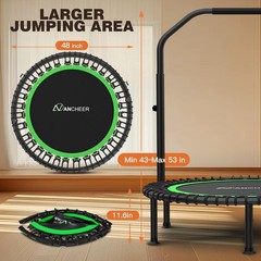 48IN Adults Trampoline, Fitness Trampoline,550lbs Indoor &Outdoor Trampoline~