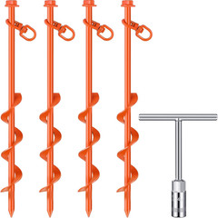Giant Skeleton Accessories Ground Anchors Screw In, 12 Inch High Wind Heavy Duty