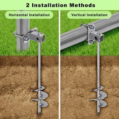 Multi-Purpose Ground Anchors Screw in, Fully Welded Shed Anchor Kit, 30” Ear