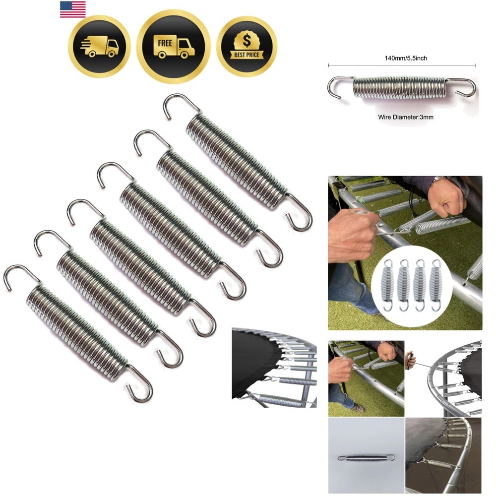 6 Pack s Replacement 5.5 Inch Heavy Duty Stainless Steel Fitness Rebounder Ex…