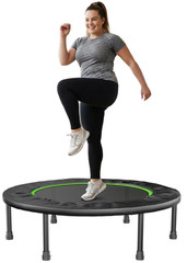 Mini Trampolín Fitness Plegable 40″ con Cuerdas Elásticas, Soporta 330 lb