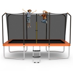 8x14FT Rectangular Recreational Trampoline W/Safety Enclosure Net Ladder Outdoor