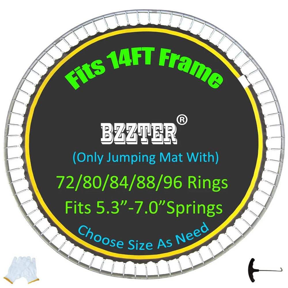 Trampoline Replacement Mat,Mat Diameter:11.97-12.56Ft,Fits 14Ft Trampoline-Frame