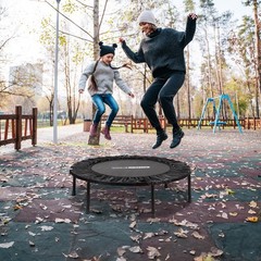 Foldable Mini Trampoline for Home Gym – Adjustable Handle, Heavy-Duty Frame, 440