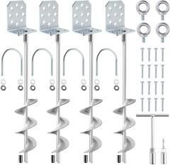 Swing Set Anchors 20″ â€“ Heavy Duty Ground Anchors Screw in with L-Brackets …