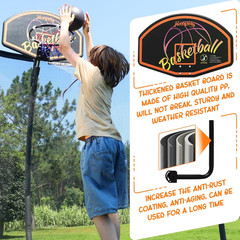 Trampoline Basketball Hoop Set – Easy Install with Mini Balls & Pump