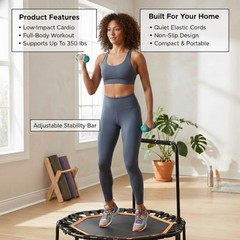 Lunai 42-Inch Octagonal Indoor Rebounder W/ Handle Compact Fitness Trampoline