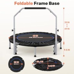 BCAN 40/48″ Foldable Mini Trampoline Max Load Assorted Sizes , Colors