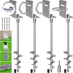 2/4 Pack 18″ 30″ Ground Anchors Screw in Mobile Home Anchors Kits 2.8″ Wide Tape