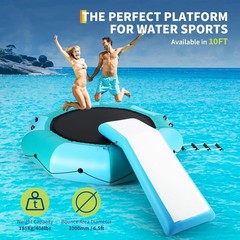 🔥Inflatable Water Trampoline for Lake & Pool – Fun Floating Bouncer, Includes R