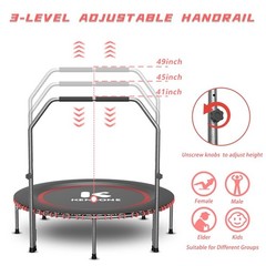 40/48″ Low-Impact Rebounder Trampoline for Adults with Bungee, 450/550LBS Qui…