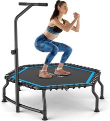 50″ Rebounder Trampoline for Adults w/ Bar 550 LB Mini Trampoline Bungee Jumping