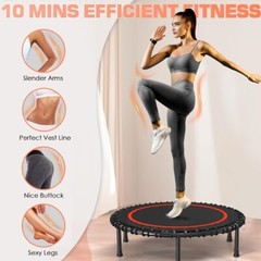 450LBS Foldable Mini Trampoline, 40″ Fitness Trampoline with Durable Bungees