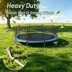 10 Inch Heavy Duty Trampoline Stakes, 16 Pack U Shaped Solid Steel Ground Anc…