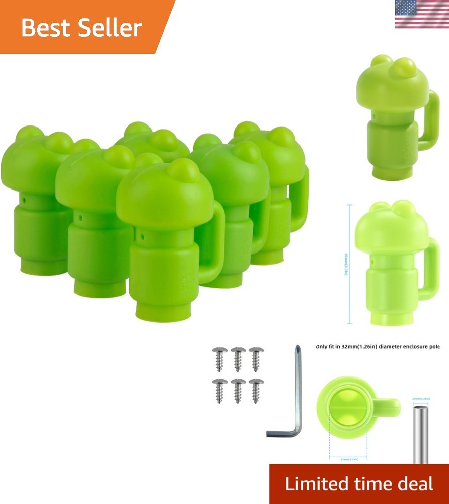 1.26″ Trampoline Pole Cap Set – 6 Green Caps for Safety and Easy Install