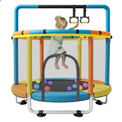 Toddler Trampoline Ages 1 8 55 Inch Enclosure Gymnastics Bar Indoor
