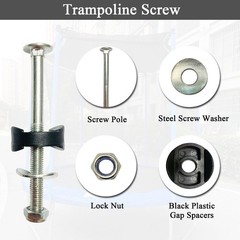 Trampoline Screws 3.15 Inch 12 PCS Anti-Loose Bolts & Nuts – Replacement Parts