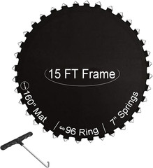 12FT 14FT 15FT Trampoline Mat Replacement, Fits 5.5″ Springs 72 80 V-Hooks round