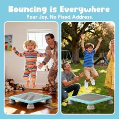 Mini Trampoline for Kids, Indoor Rebounder Non-Slip Base, Sensory blue