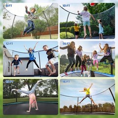 6PCS Trampoline Replacement Straight/Curved Poles | 8-16FT Universal Enclosure P
