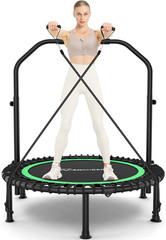 40″/48″ Foldable Mini Trampoline,Max Load 450Lbs/550Lbs Indoor Trampoline,With 4