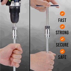 Trampoline Anchors Heavy Duty 12in Set with Straps Drill Bit