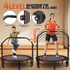 Ancheer Rebounder Trampoline 40/48 Bungee Rebounder 4-Level Adjustable Handle