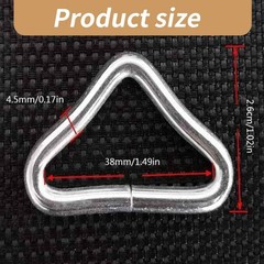 100Pcs 3.8cm Metal Triangular Rings Buckles for Trampoline Replacement Parts
