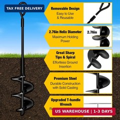 MIXC 18 Inch Heavy Duty Ground Anchors Screw in, 4 Pack Spiral Trampoline Stakes