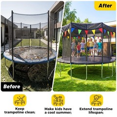 Heavy Duty Round Trampoline Shade Cover for 8-16FT – Sun Protection, Colorful Fl