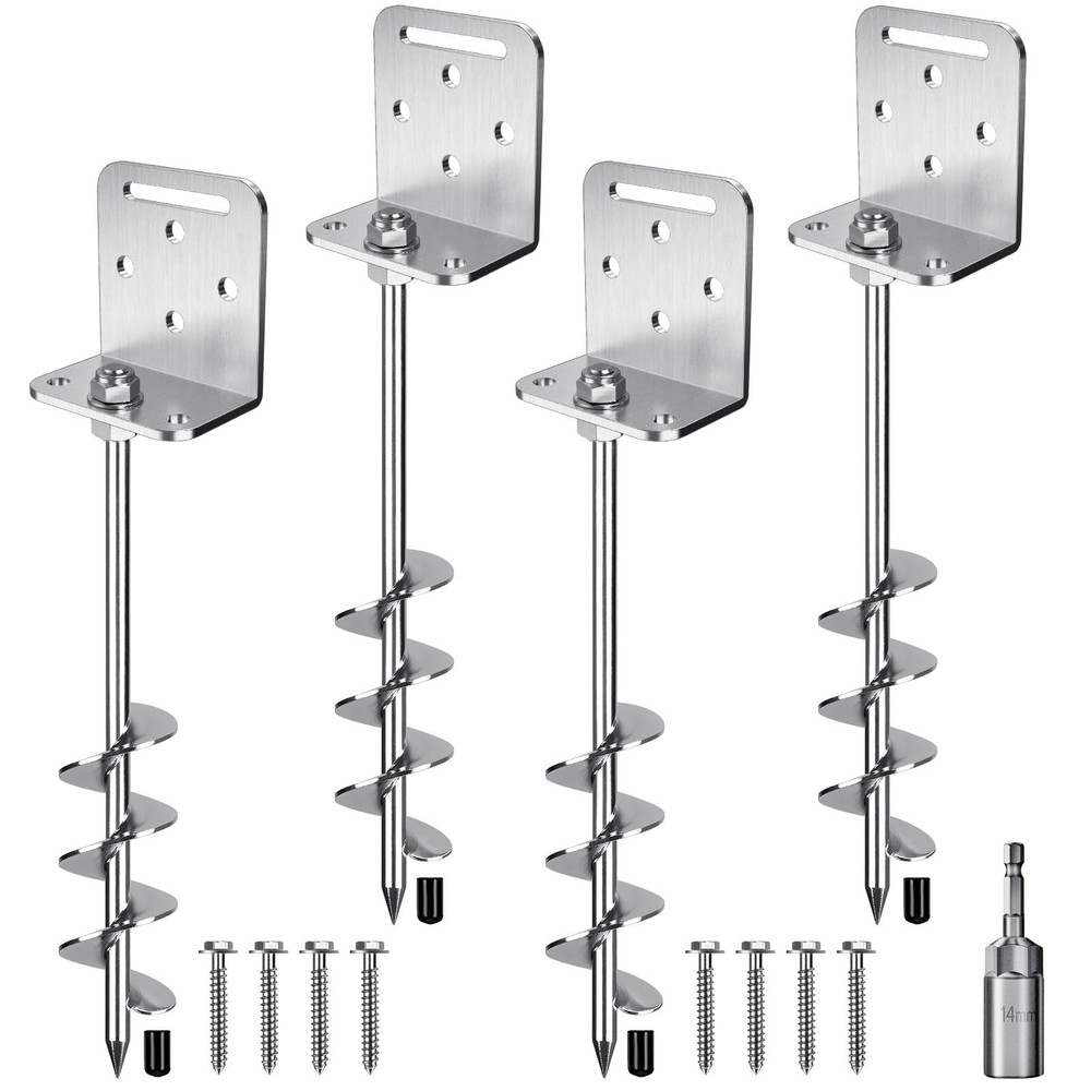 18” Ground Anchors Screw in Earth Anchor 10mm Solid Steel with L Bracket for…