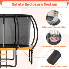 12 FT Outdoor Trampoline with Enclosed Net, 12FT Recreational Trampoline for Kid