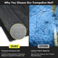 8FT/10FT/15FT/16FT Trampoline Safety Net Replacement Protection Enclosure Net