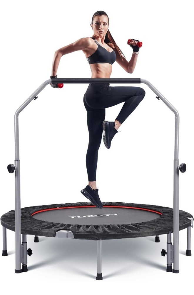 48 Inch Folding Mini Trampoline, Silver-1, TT-8014B 550 LBS