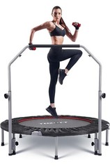 48 Inch Folding Mini Trampoline, Silver-1, TT-8014B 550 LBS